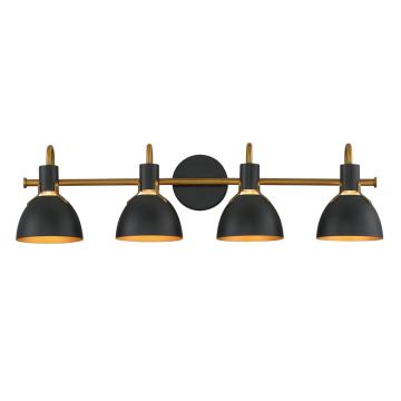 Maxim Lighting Dusk 4-Light Bath Vanity Light - 120V - Black / Antique Brass