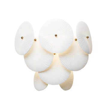 Maxim Lighting Isla 1-Light Sconce - 120V - Natural Aged Brass - White Glass