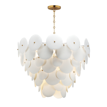 Maxim Lighting Isla 8-Light Pendant - 120V - Natural Aged Brass - White Glass