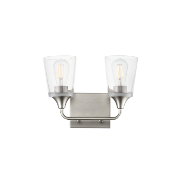 Maxim Lighting Hudson 2-Light Bath Vanity Light - 120V - Satin Nickel - Clear Glass