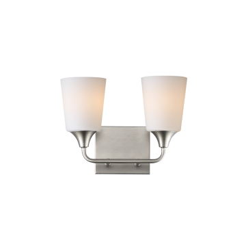 Maxim Lighting Hudson 2-Light Bath Vanity Light - 120V - Satin Nickel - Satin White Glass