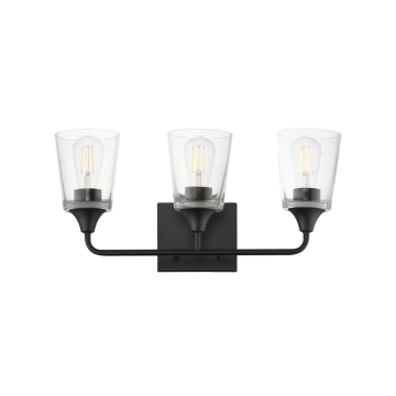 Maxim Lighting Hudson 3-Light Bath Vanity Light - 120V - Black - Clear Glass