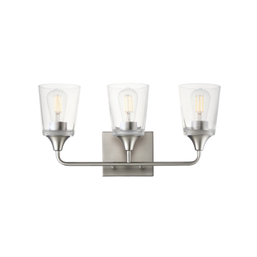 Maxim Lighting Hudson 3-Light Bath Vanity Light - 120V - Satin Nickel - Clear Glass