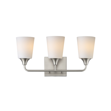 Maxim Lighting Hudson 3-Light Bath Vanity Light - 120V - Satin Nickel - Satin White Glass
