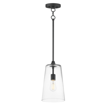 Maxim Lighting Hudson 1-Light Pendant - 120V - Black - Clear Glass