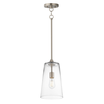 Maxim Lighting Hudson 1-Light Pendant - 120V - Satin Nickel - Clear Glass
