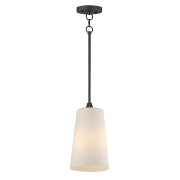 Maxim Lighting Hudson 1-Light Pendant - 120V - Black - Satin White Glass
