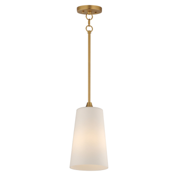 Maxim Lighting Hudson 1-Light Pendant - 120V - Natural Aged Brass - Satin White Glass
