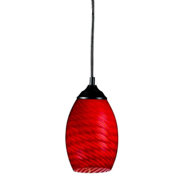 Z-Lite Jazz 1-Light Pendant - 120V - Sand Black / Red