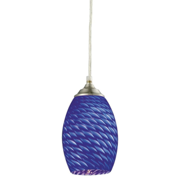 Z-Lite Jazz 1-Light Pendant - 120V - Brushed Nickel / Blue