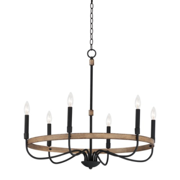 Maxim Lighting Franklin 6-Light Chandelier - 120V - Driftwood / Black
