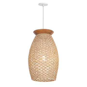 Maxim Lighting Cotswold Large 1-Light Pendant - 120V - Wicker