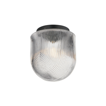 Maxim Lighting Dune 9" Flush Mount - 120V - Black - Clear Ribbed Glass