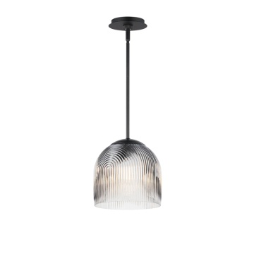 Maxim Lighting Dune 1-Light Pendant - 120V - Black - Clear Ribbed Glass