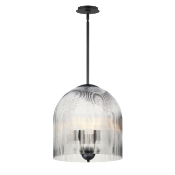 Maxim Lighting Dune 4-Light Pendant - 120V - Black - Clear Ribbed Glass