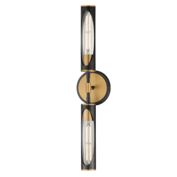 Maxim Lighting Regent 2-Light Bath Vanity Light - 2700K - 120V - Black / Antique Brass