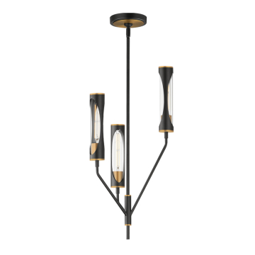 Maxim Lighting Regent 3-Light Pendant - 2700K - 120V - Black / Antique Brass