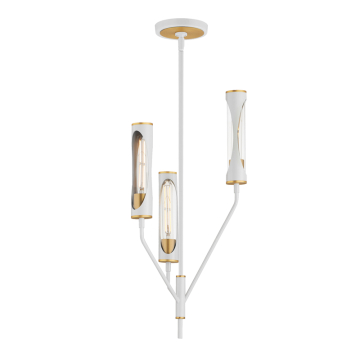 Maxim Lighting Regent 3-Light Pendant - 2700K - 120V - Light French Gray / Natural Aged Brass