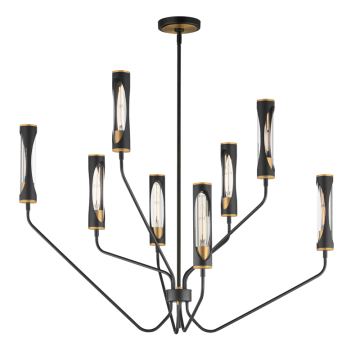 Maxim Lighting Regent 8-Light Chandelier - 2700K - 120V - Black / Antique Brass