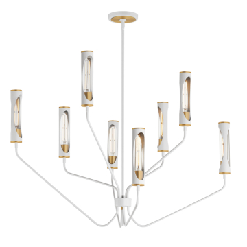 Maxim Lighting Regent 8-Light Chandelier - 2700K - 120V - Light French Gray / Natural Aged Brass