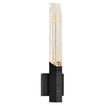 CWI Lighting Petra 22" LED Wall Sconce - 416 Lumens - 8W - CCT Selectable - 120V - Sand Black / Handcrafted Glass