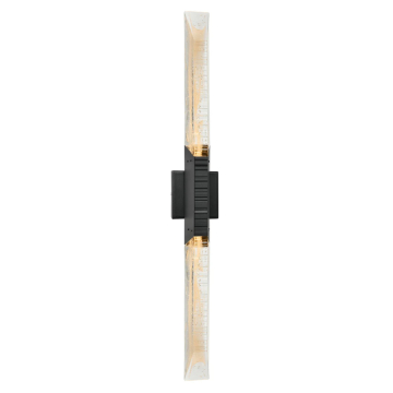 CWI Lighting Petra 36" LED Wall Sconce - 832 Lumens - 16W - CCT Selectable - 120V - Sand Black / Handcrafted Glass