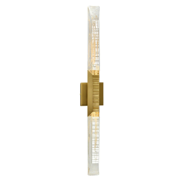 CWI Lighting Petra 36" LED Wall Sconce - 832 Lumens - 16W - CCT Selectable - 120V - Brass / Handcrafted Glass
