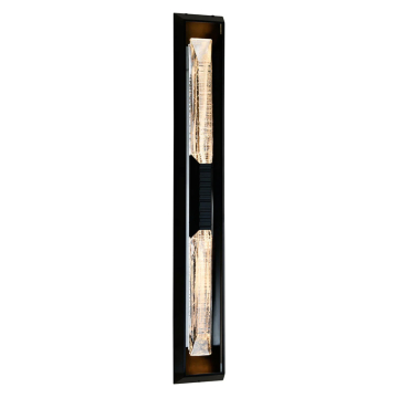 CWI Lighting Petra 44" LED Wall Sconce - 832 Lumens - 16W - CCT Selectable - 120V - Sand Black / Handcrafted Glass