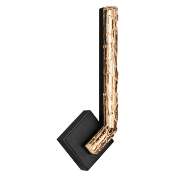 CWI Lighting Contour 19" LED Wall Sconce - 572 Lumens - 8W - CCT Selectable - 120V - Sand Black / Handcrafted Glass