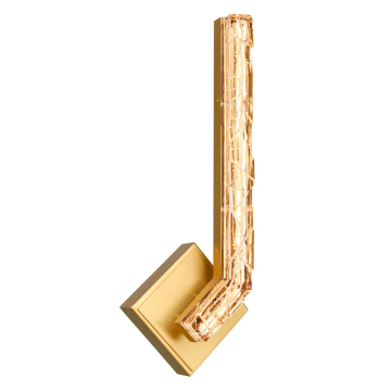CWI Lighting Contour 19" LED Wall Sconce - 416 Lumens - 8W - CCT Selectable - 120V - Brass / Handcrafted Glass