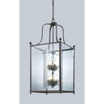 Z-Lite Fairview 8-Light Chandelier - 120V - Bronze / Clear Beveled Outside / Clear Hammered Inside