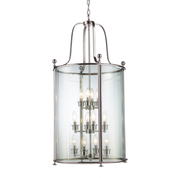 Z-Lite Wyndham 12-Light Chandelier - 120V - Brushed Nickel / Clear