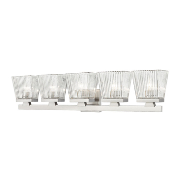 Z-Lite Astor 5-Light Vanity - 120V - Brushed Nickel / Clear