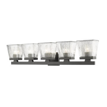 Z-Lite Astor 5-Light Vanity - 120V - Matte Black / Clear
