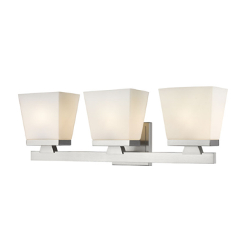 Z-Lite Astor 3-Light Vanity - 120V - Brushed Nickel / Etched Opal