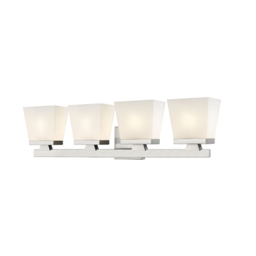Z-Lite Astor 4-Light Vanity - 120V - Brushed Nickel / Etched Opal