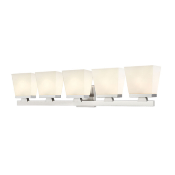 Z-Lite Astor 5-Light Vanity - 120V - Brushed Nickel / Etched Opal