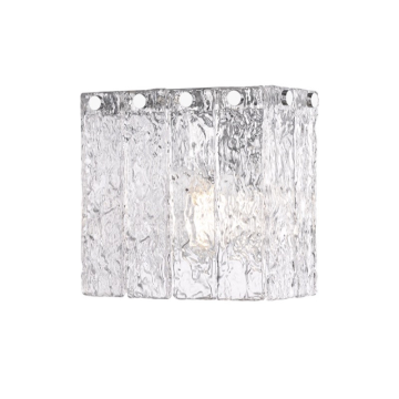Z-Lite Glacier 1-Light Wall Sconce - 120V - Chrome / Clear