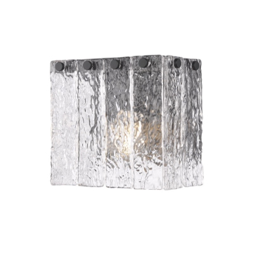 Z-Lite Glacier 1-Light Wall Sconce - 120V - Matte Black / Clear