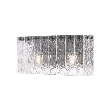 Z-Lite Glacier 2-Light Vanity - 120V - Matte Black / Clear