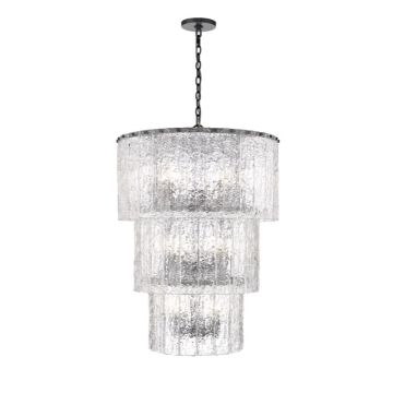 Z-Lite Glacier 12-Light Chandelier - 120V - Matte Black / Clear