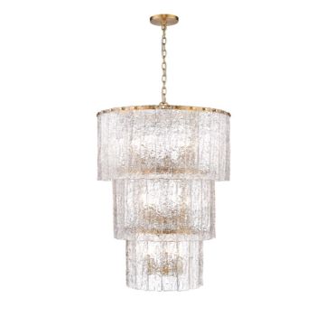 Z-Lite Glacier 12-Light Chandelier - 120V - Modern Gold / Clear