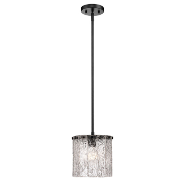 Z-Lite Glacier 1-Light Pendant - 120V - Matte Black