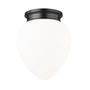 Z-Lite Gideon 12.5" 1-Light Flush Mount - 120V - Matte Black