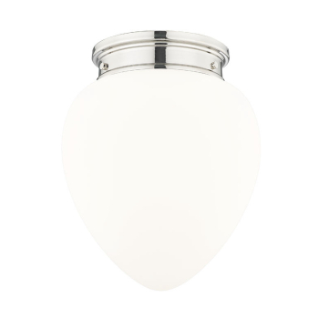Z-Lite Gideon 12.5" 1-Light Flush Mount - 120V - Polished Nickel