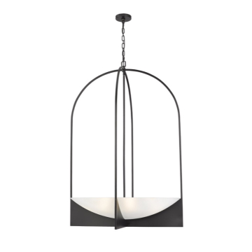Z-Lite Devon 32" 8-Light Chandelier - 120V - Matte Black / Sand Blast
