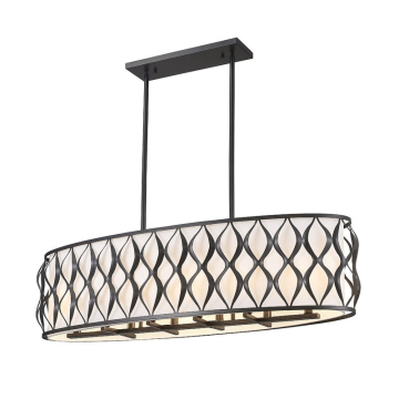 Z-Lite Harden 42" 10-Light Linear Chandelier - 120V - Matte Black