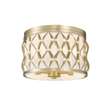 Z-Lite Harden 12" 3-Light Flush mount - 120V - Modern Gold