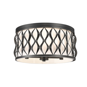 Z-Lite Harden 16" 4-Light Flush mount - 120V - Matte Black