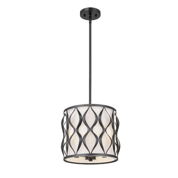 Z-Lite Harden 12" 3-Light Pendant - 120V - Matte Black